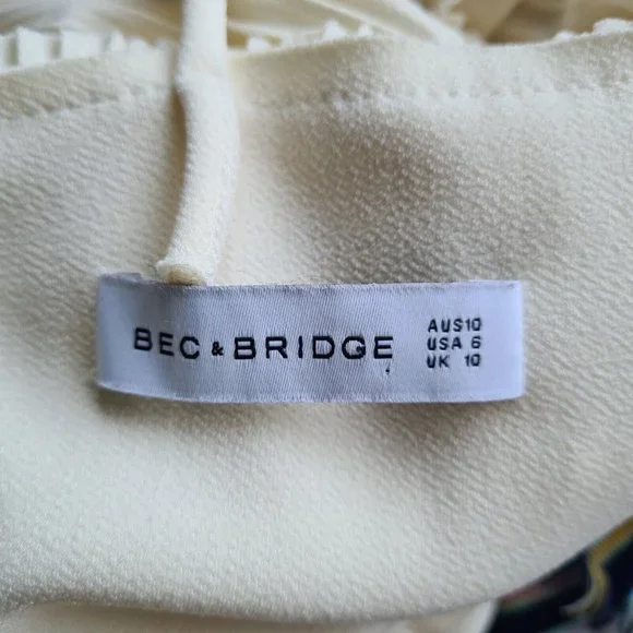 Bec And Bridge Sleeveless Pleated Midi Dress Sz 10 - Picture 4 of 4